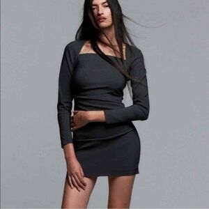 Zara Long Sleeve Gray Mini Dress Size XXL fits like a medium